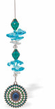 Suncatcher, Multi -faceted  Austrian Crystal with Blue Radient Sun