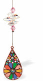 Suncatcher, Multi -faceted  Austrian Crystal with Colourful, Psychedelic, Teardrop