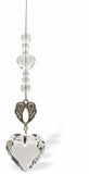 Austrian Crystal Suncatcher, Multi -faceted
Winged Heart Link and Large Crystal Heart
Clear crystal colour
Delivered in a soft, black, velveteen pouch