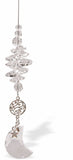 Suncatcher, Multi -faceted  Austrian Crystal with Ornate Link and Moon Crystal Drop