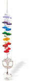 Suncatcher, Multi -faceted  Austrian Crystal with Crystal Heart Drop and Tree of Life Link