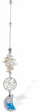 Suncatcher, Multi -faceted  Austrian Crystal with Moon Crystal Drop and Circular Firmament Link