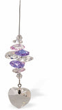 Suncatcher, Multi -faceted  Austrian Crystal with Large Clear Crystal Heart