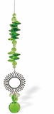 Suncatcher Multi -faceted  Austrian Crystal with Large Sun Link and Peridot Green Sphere Drop