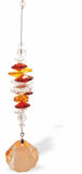 Suncatcher, Multi -faceted  Austrian Crystal with Clam Pink Seashell Crystal