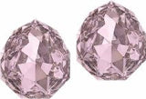Austrian Crystal Majestic Fancy Stone Stud Earrings Colour: Light Rose Pink Triangular design Sterling Silver Earwires 8x7mm and 10x9mmin size Delivered in a soft, black, velveteen pouch