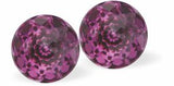 Sparkly Austrian Crystal Multi-Faceted Dome Stud Earrings by Byzantium in Warm Amethyst Purple, with Sterling Silver Earwires