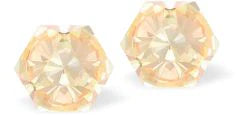 Austrian Crystal Multi-Faceted Kaleidoscope Hexagon Stud Earrings Colour: Serene Grey DeLite Sterling Silver Earwires 6mm in size Delivered in a soft, black, velveteen pouch