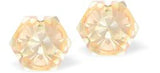 Austrian Crystal Kaleidoscope Hexagon Stud Earrings in Serene Grey DeLite, Sterling Silver Earwires