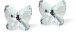 Sparkly Austrian Crystal Butterfly Stud Earrings by Byzantium in Clear Crystal with Sterling Silver Earwires
