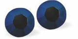 Austrian Crystal Diamond-shape Stud Earrings in Metallic Blue. Available in a choice of Three Sizes.