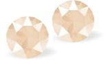 Austrian Crystal Diamond-shape Stud Earrings in Ivory Cream with Sterling Silver Earwires