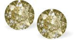 Austrian Crystal Diamond-shape Stud Earrings in Gold Patina, Available in 2 sizes with Sterling Silver Earwires