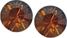 Austrian Crystal Diamond-shape Stud Earrings in Copper Brown with Sterling Silver Earwires