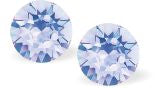 Austrian Crystal Diamond-style Stud Earrings in Provence Lavender, Available in Three Sizes with Sterling Silver Earwires