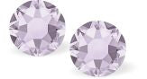 Austrian Crystal Diamond-shape Stud Earrings in Smoky Mauve, 4mm, 6mm, 7mm and 8mm in size with Sterling Silver Earwires