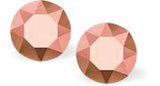 Austrian Crystal Diamond-shape Stud Earrings in Rose Gold 6mm in size with Sterling Silver Earwires