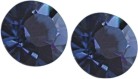 Austrian Crystal Diamond-shape Stud Earrings in Montana Blue, with Sterling Silver Earwires