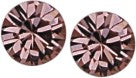 Austrian Crystal Diamond-shape Stud Earrings in Vintage Rose Pink, 6mm in size with Sterling Silver Earwires