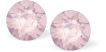 Austrian Crystal Diamond-shape Stud Earrings in Powder Rose Pink with Sterling Silver Earwires.