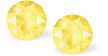 Austrian Crystal Diamond-shape Stud Earrings in Powder Yellow with Sterling Silver Earwires.