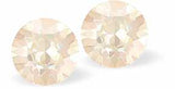Austrian Crystal Diamond-shape Stud Earrings in Ivory Cream DeLite, 8mm in size with Sterling Silver Earwires