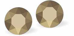 Austrian Crystal Diamond-shape Stud Earrings in Metallic Light Gold, 7mm in size with Sterling Silver Earwires