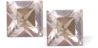 Austrian Crystal Xillion Square Stud Earrings in Silver Shade in Two Sizes with Sterling Silver Earwires