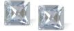 Austrian Crystal Xillion Square Stud Earrings in Blue Shade in Two Sizes with Sterling Silver Earwires