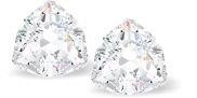 Austrian Crystal Trilliant Triangular Stud Earrings in Aurora BorealisAurora Borealis with Sterling Silver Earwires