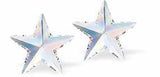 Austrian Crystal Star Stud Earrings in Blue Shade with Sterling Silver Earwires