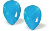 Byzantium Collection Swarovski Crystal Pear Studs Turquoise Earings Earings