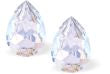 Austrian Crystal Pear Shape Stud Earrings in Moonlight with Sterling Silver Earwires