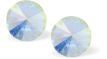 Austrian Crystal Round Eclipse Stud Earrings in Aurora Borealis, Available in Three sizes with Sterling Silver Earwires