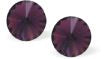  Crystal Round Eclipse Stud Earrings in Amethyst Purple Available in Two sizes with Sterling Silver Earwires