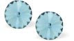Austrian Crystal Round Eclipse Stud Earrings in Aquamarine Blue, Available in Two sizes with Sterling Silver Earwires