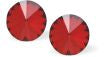 Austrian Crystal Round Eclipse Stud Earrings in Light Siam Red with Sterling Silver Earwires