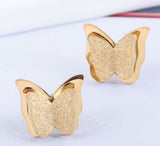Gold Plated Butterfly Stud Earrings See matching necklace A525 Hypoallergenic: Nickel, Lead and Cadmium Free 