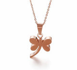 Rose Gold Coloured Titanium Steel Dragonfly Necklace with 18