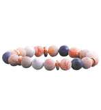 Artisan Natural Stone Blue and Pink Jasper Crystal Stretch Bracelet Hypoallergenic: Nickel, Lead and Cadmium Free  Delivered in a soft, black, velveteen pouch