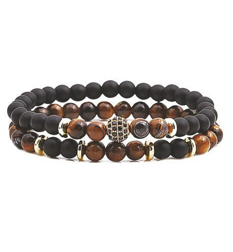 Artisan Natural Stone Green and Pink Jasper  Double Crystal Stretch Bracelet Hypoallergenic: Nickel, Lead and Cadmium Free Delivered in a soft, black, velveteen pouch 