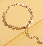 Artisan Golden Titanium Steel Hearts Bracelet with extension