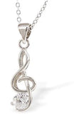 Silver Coloured Treble Clef Necklace with a choice of Chain