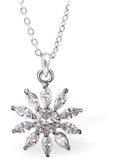 Silver Coloured Crystal Flower Necklace with a choice of Chain