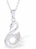 Classic Crystal Encrusted Swan the Beauty Necklace, Rhodium Plated