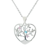 Classic Heart Framed Tree of Life Necklace by Byzantium Rhodium Plated, Hypo allergenic, Nickel Free 22 mm in size