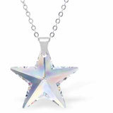 Austrian Crystal Faceted Cute Star Necklace in Aurora Borealis, with a choice of chains