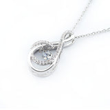 Crystal Encrusted Treble Clef Dancing Stone Necklace, Rhodium Plated with a choice of chains