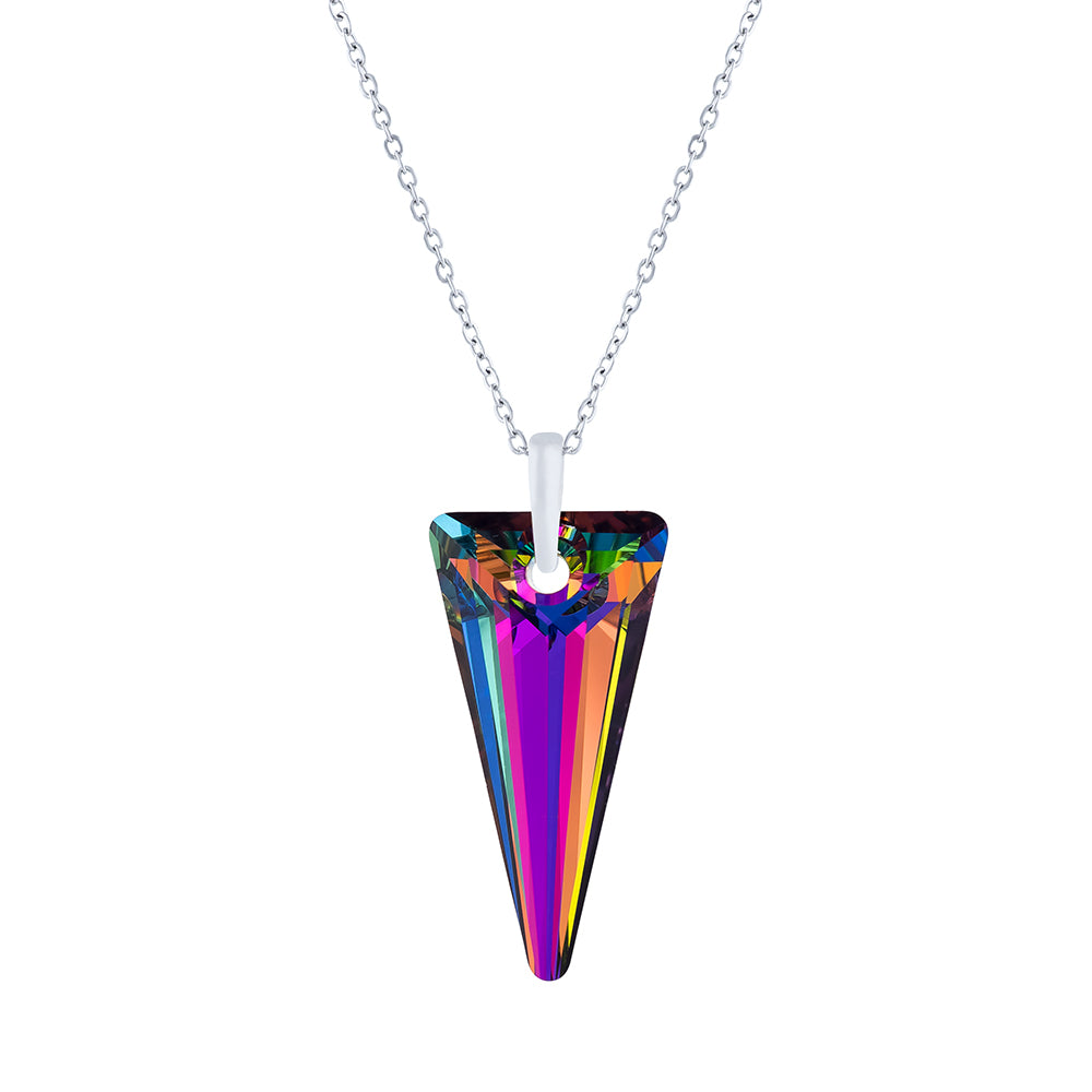 Austrian Crystal Spike Necklace in Vitrail Medium with a choice of Chains 