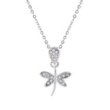 Crystal Encrusted Dragonfly Necklace with a choice of sterling silver or stainless steel chain.